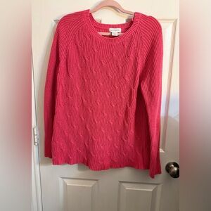 Liz Claiborne Pink Cable Knit Sweater size XL cotton blend
